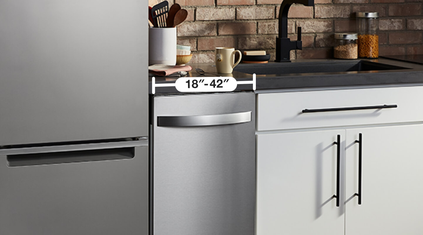 Graphic showing measurements of a standard dishwasher Graphic showing measurements of a standard dishwasher