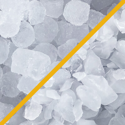 Nugget ice and crushed ice