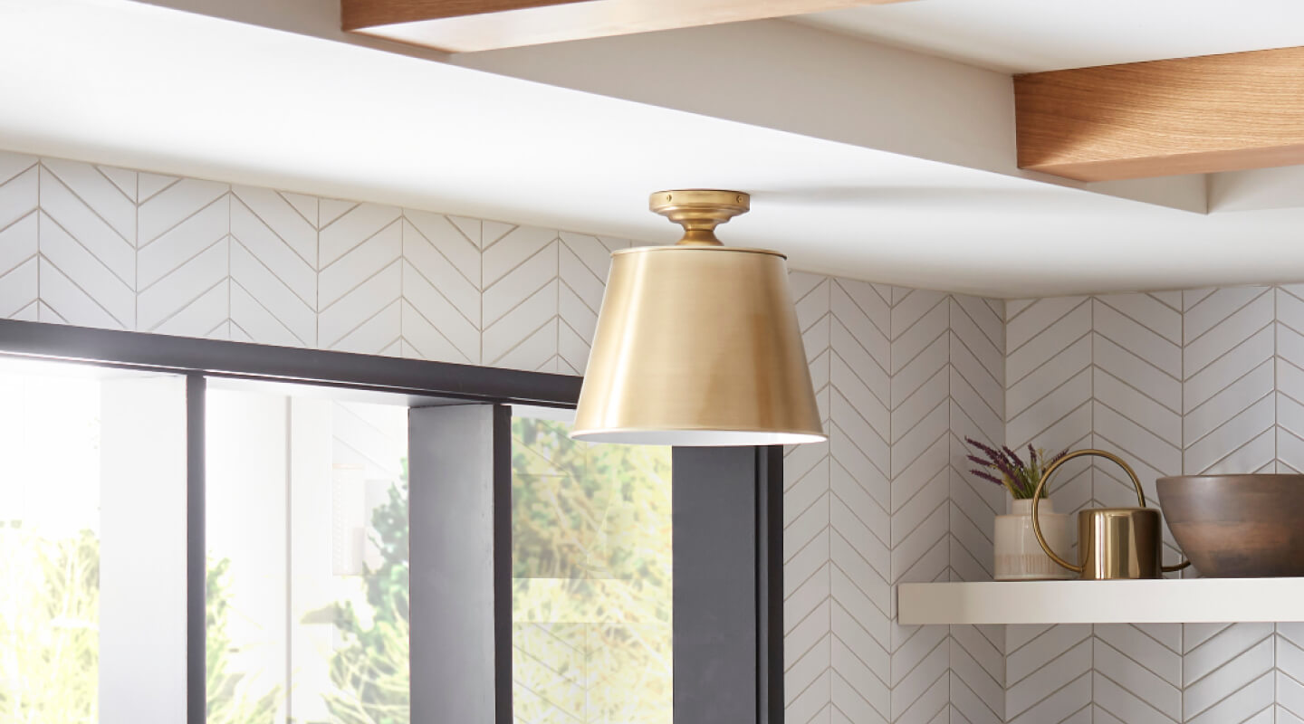 Gold hanging light fixture