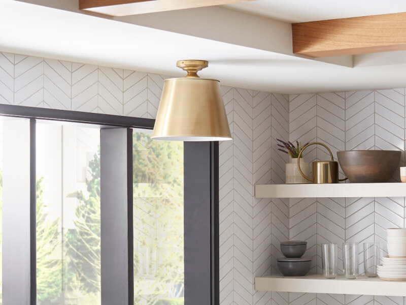 Gold hanging light fixture