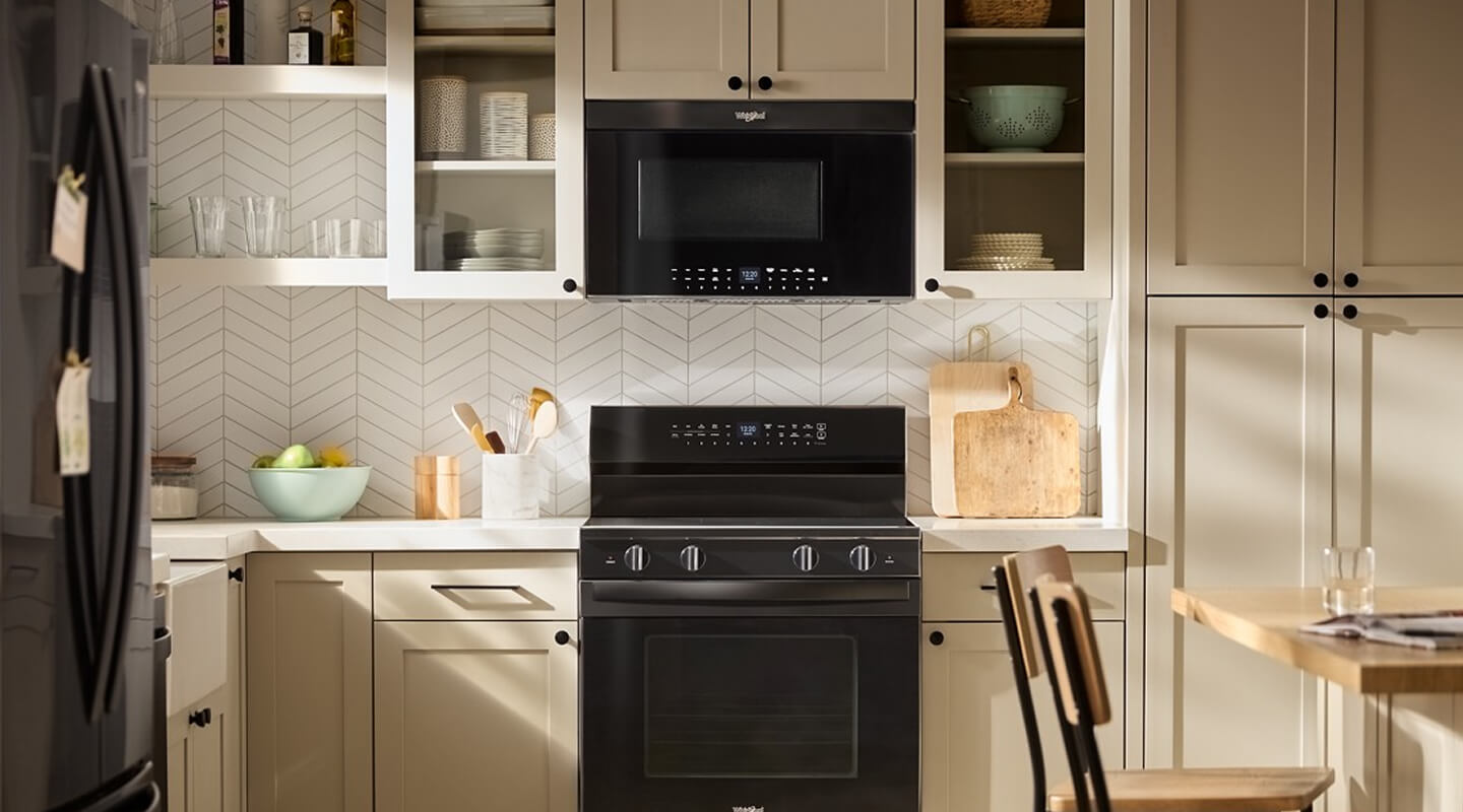 Over-the-range oven above an electric range