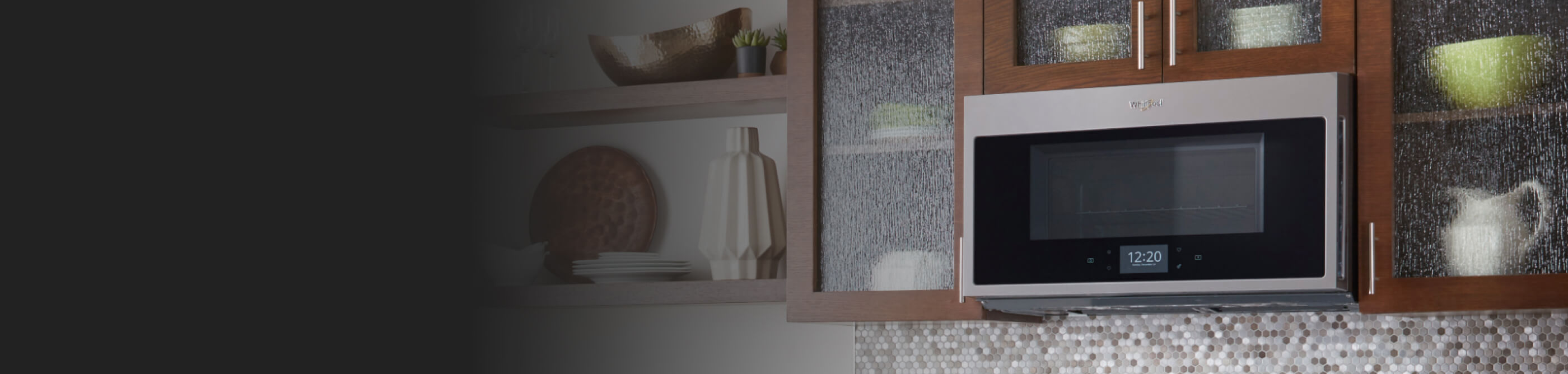 Whirlpool® Over-the-Range Microwave in brown cabinetry