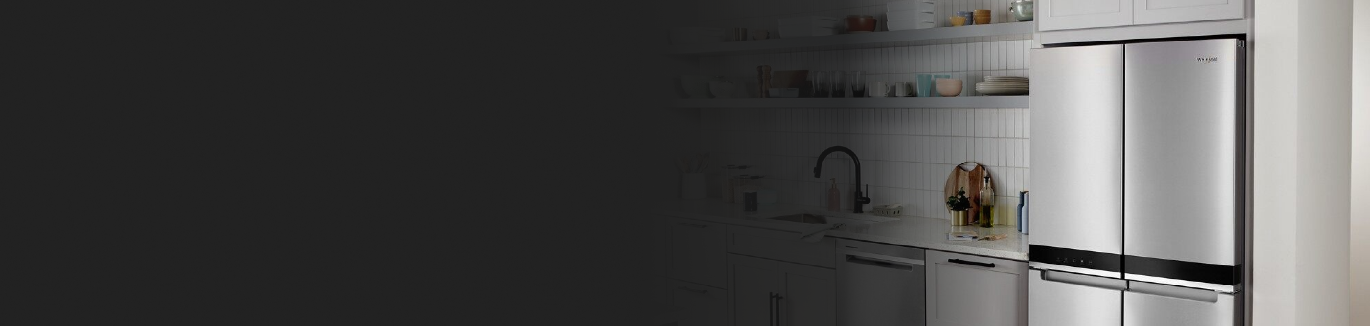 A stainless steel Whirlpool® counter-depth refrigerator