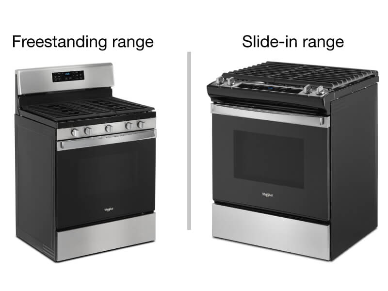 Freestanding range next to a slide-in range Freestanding range next to a slide-in range