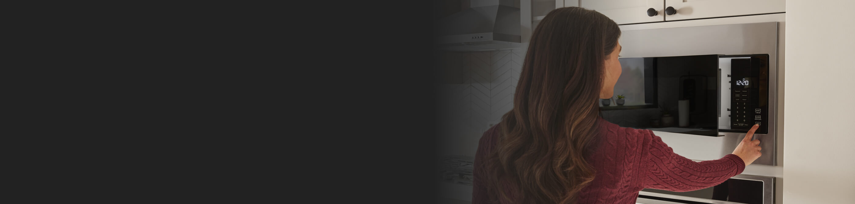 Person making a selection on a Whirlpool® Microwave