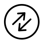 Icon with arrows in a circle pointing up and down