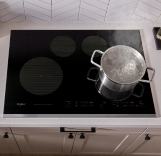 Black electric cooktop