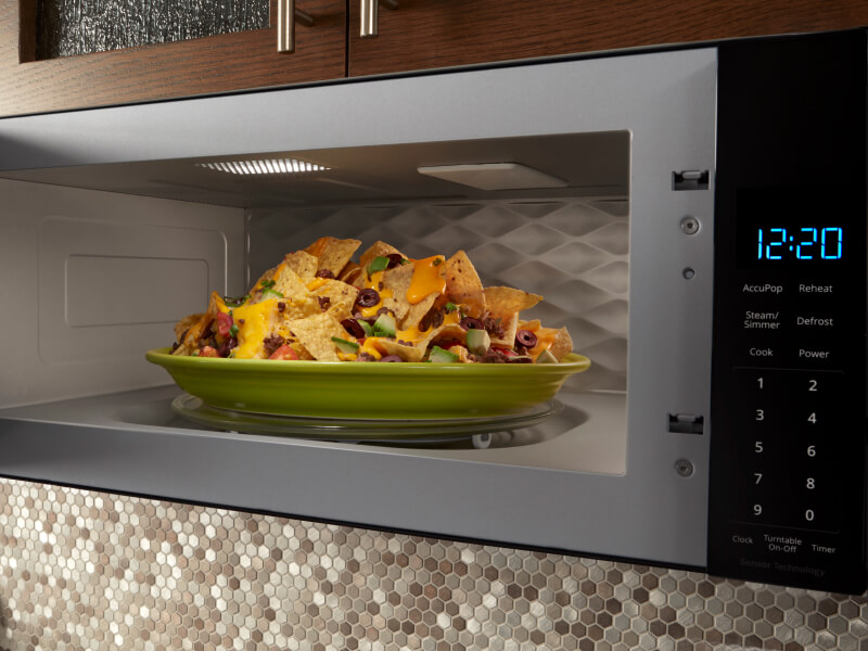 Nachos in an open microwave Nachos in an open microwave