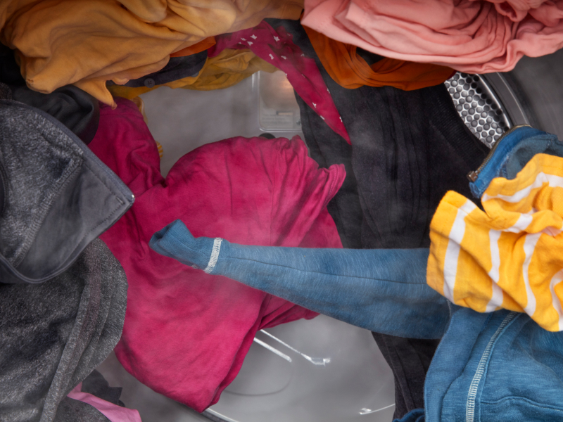 Clothes tumble in a dryer Clothes tumble in a dryer