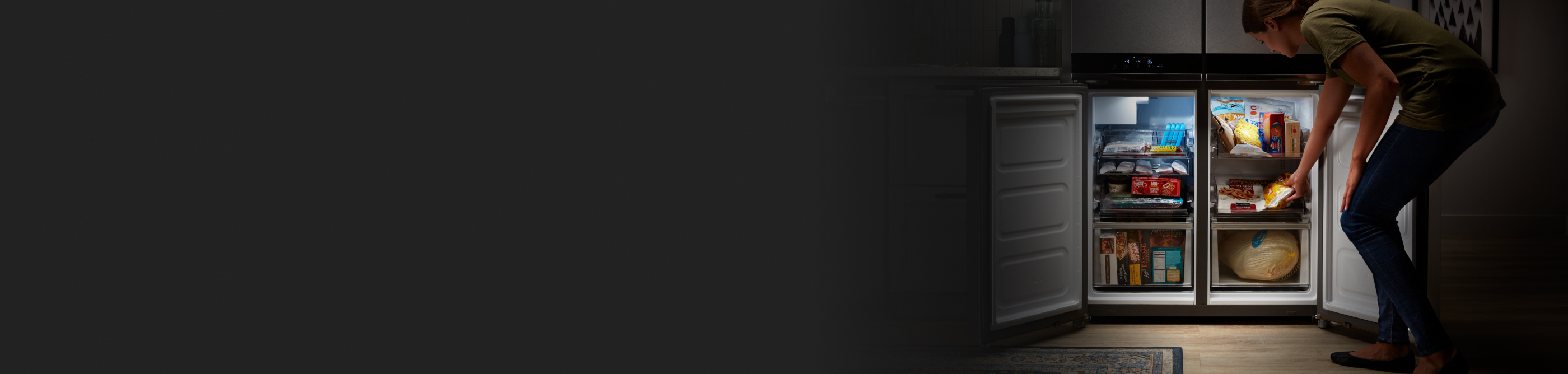 An open refrigerator