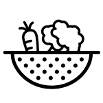 Steamer bowl with vegetables icon