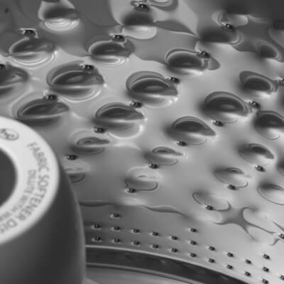 Close up image of the inside of a washer drum