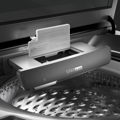 A clean detergent dispenser of a Whirlpool® Washer