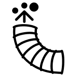 Dryer vent icon with arrow