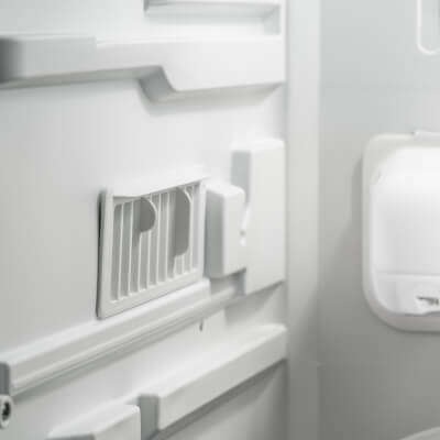 Close-up of refrigerator air vents