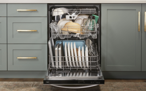 Open three rack dishwasher