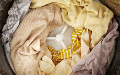 Clothing inside washing machine