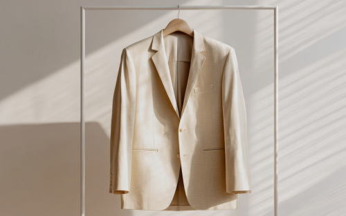 Suit jacket hanging on a hanger