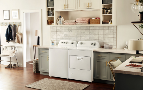 An organized laundry room