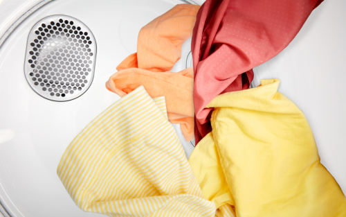 A load of clothes in a Whirlpool® dryer