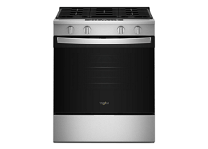 A Whirlpool®30-inch Gas Smart Range with Air Cooking Technology and Steam Clean