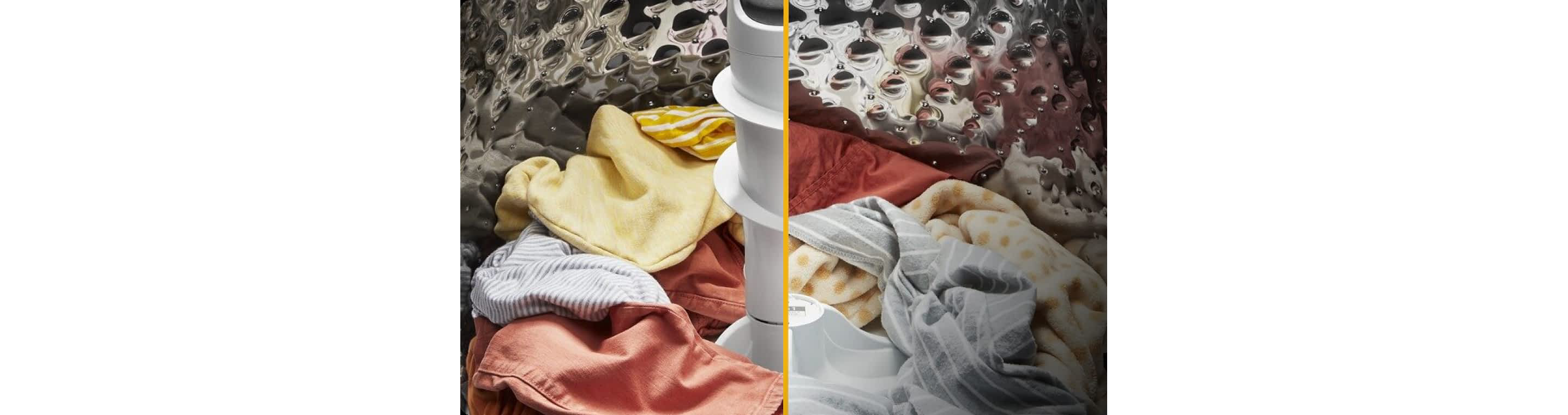An image showing the differences between the interiors of agitator and impeller washers