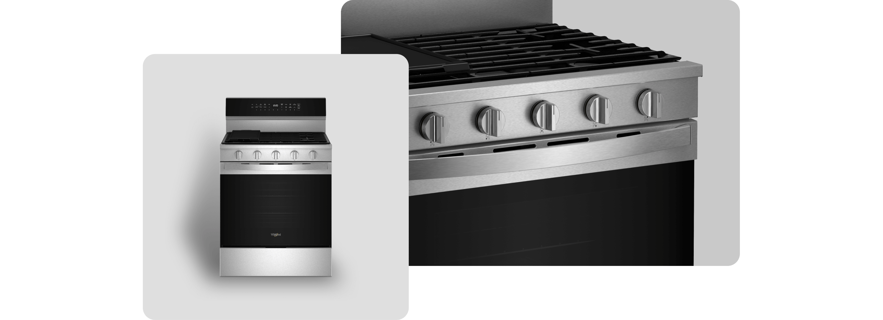 A Whirlpool® Range with a Fingerprint-Resistant Stainless Finish