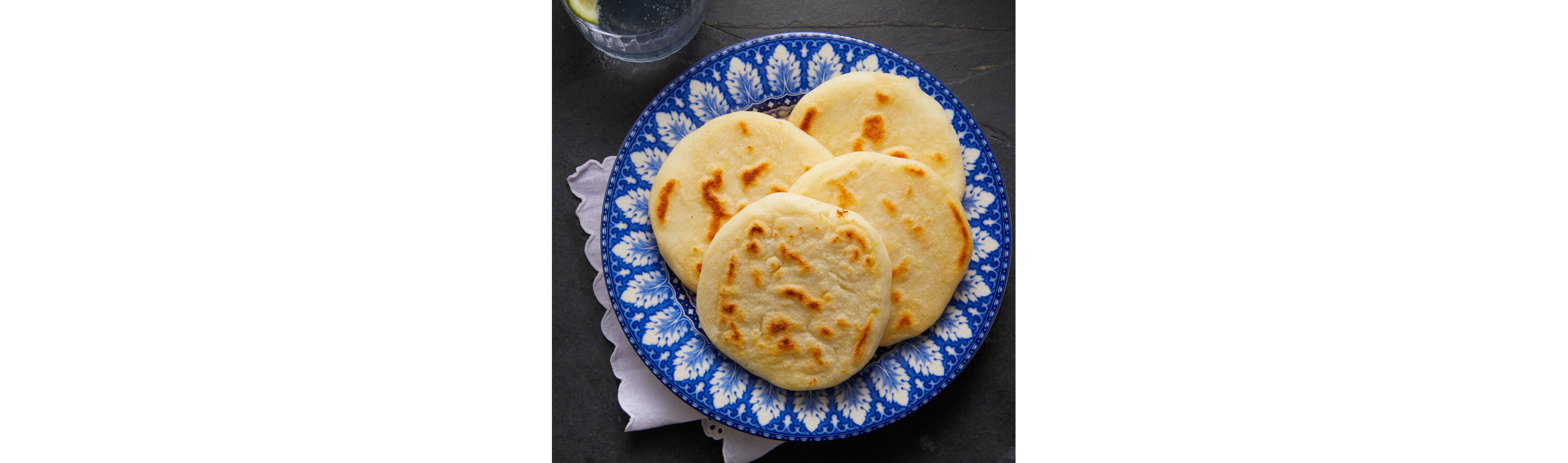 A plate of homemade Colombian Arepas