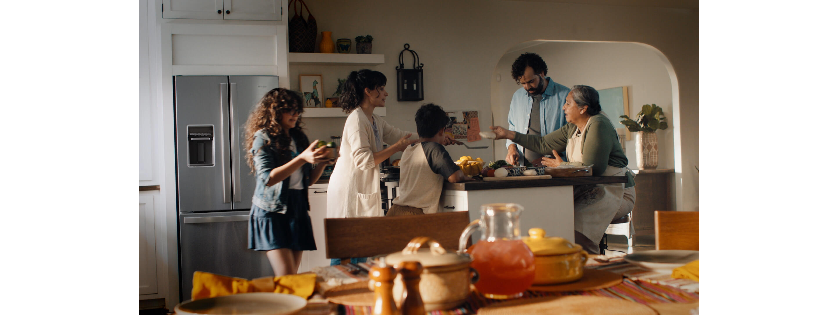 A family cooking together