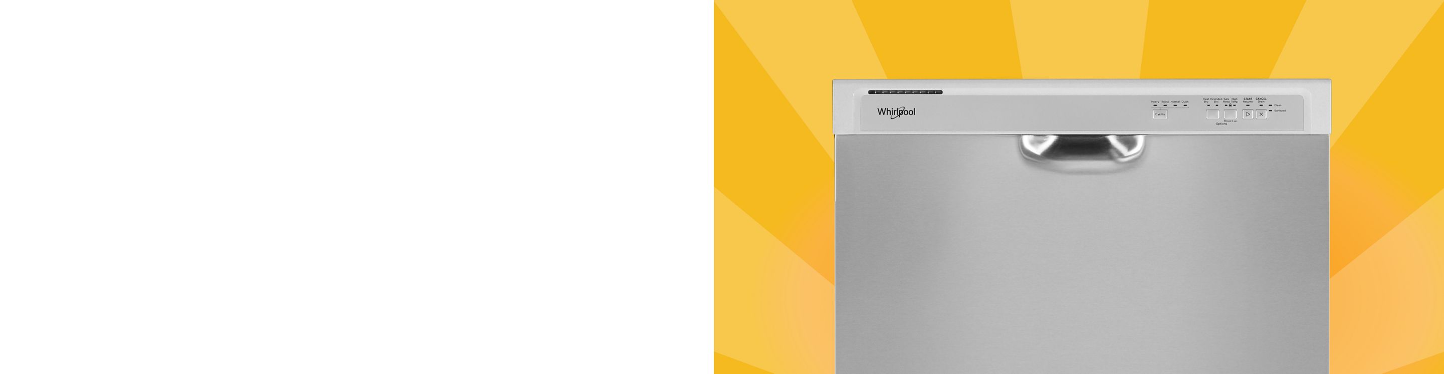 A Whirlpool® Dishwasher on gold background