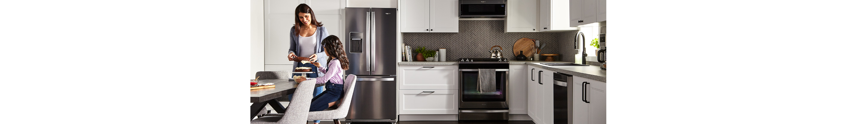 Kitchen with Whirlpool® appliances.