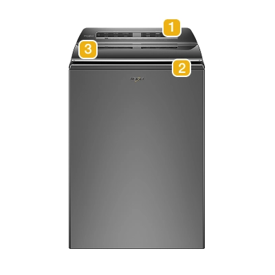 A washer with numbers indicating model number placement