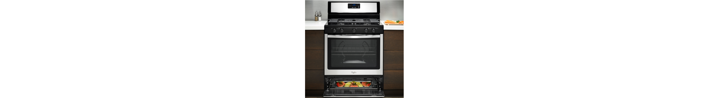 A range with a broiler underneath the main oven