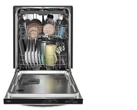 A Whirlpool® 24" Dishwasher with AI Intelligent Wash