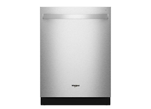A Whirlpool® 24-Inch Top Control Dishwasher with Total Coverage Wash and Auto Open Air Dry in Fingerprint Resistant Stainless Steel