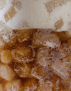 Nugget ice in a drink