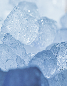 A closeup of nugget ice