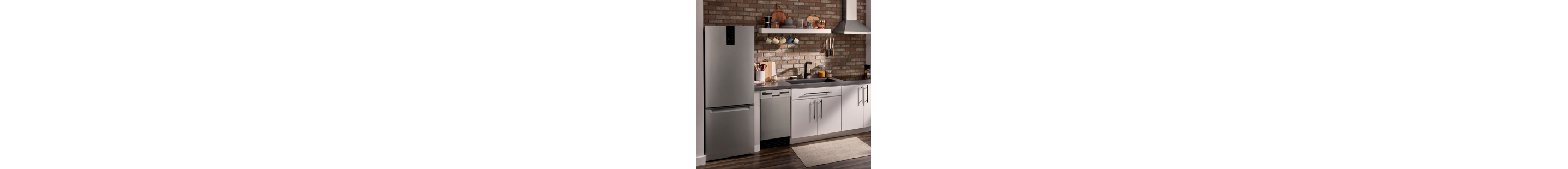 Bottom freezer refrigerator in a modern kitchen