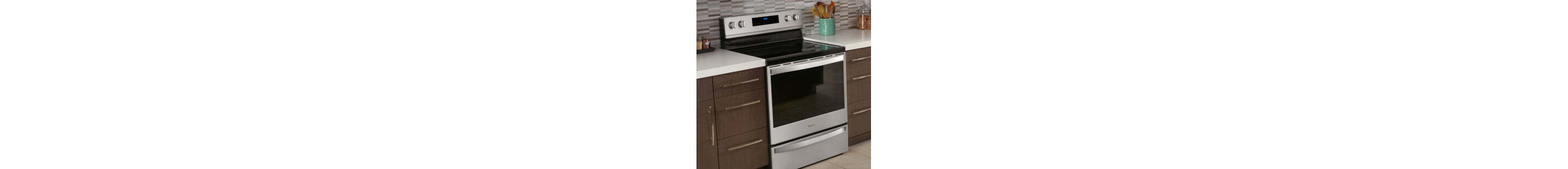 Whirlpool® Range set in cabinetry