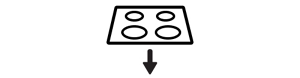 Cooktop with arrow icon