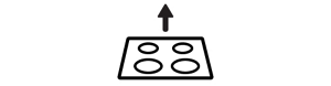 Cooktop with arrow icon