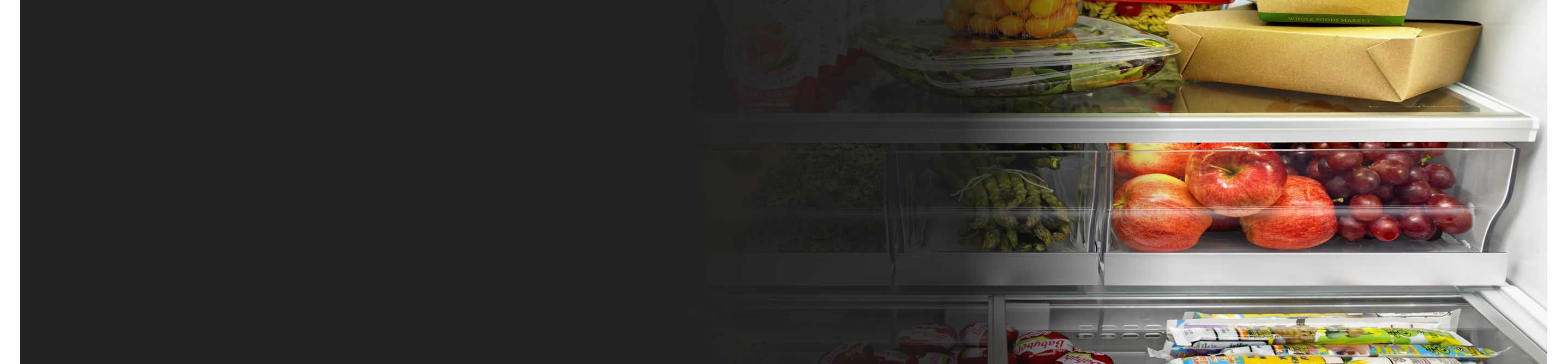 The inside of a refrigerator filled with food