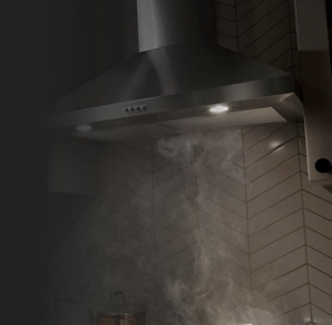 Steam being vented into a range hood