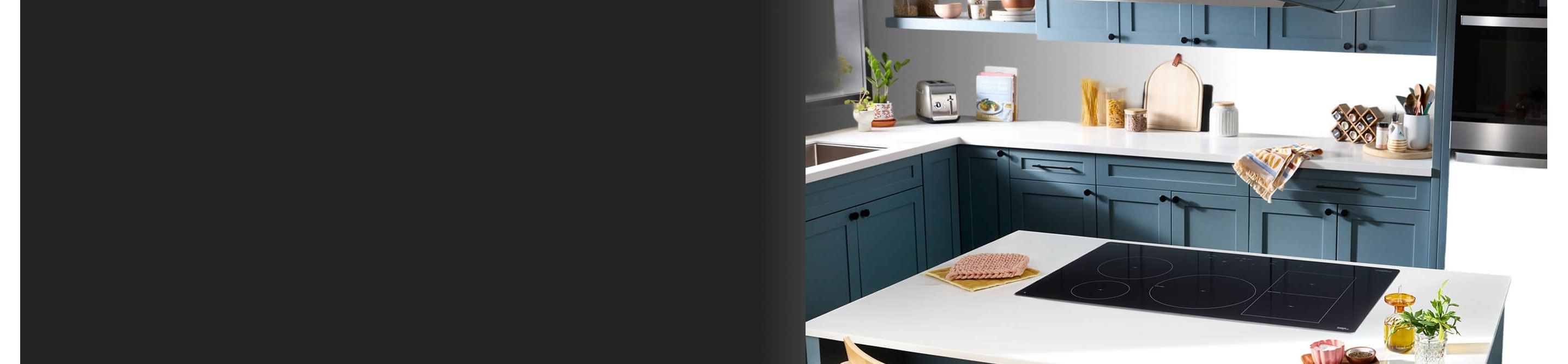 Modern kitchen with a glass electric stovetop