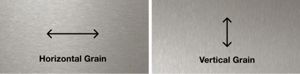 comparison image of horizontal and vertical stainless steel grains