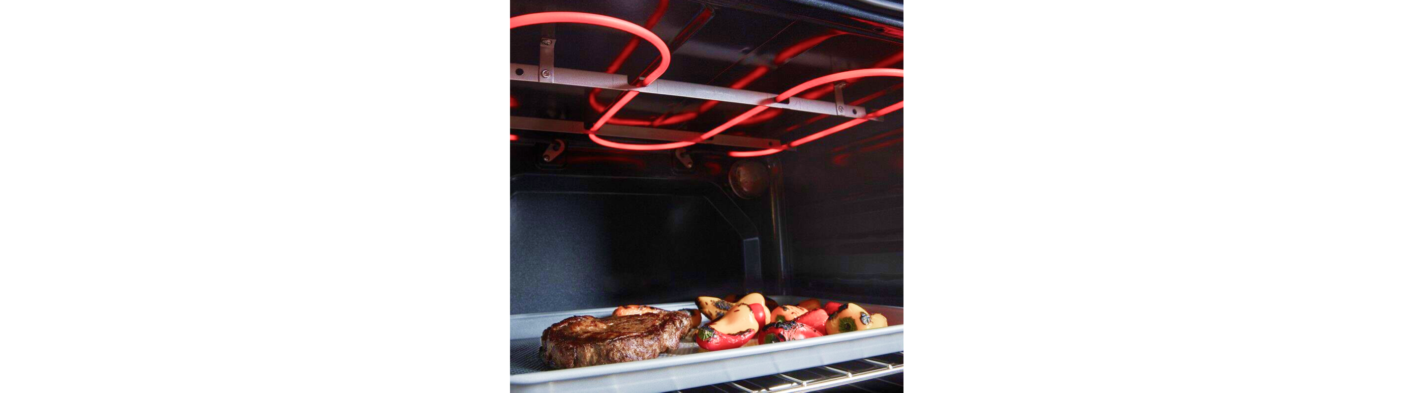 Dish heating in the oven under hot coils