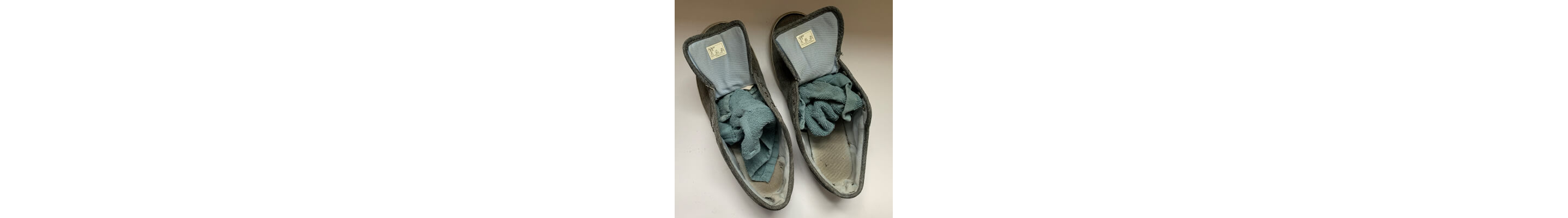 Shoes with rags stuffed inside