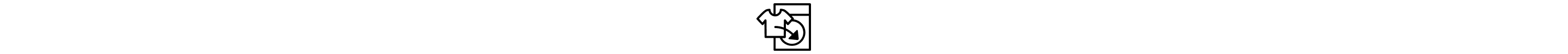 Shirt with arrow towards washer icon