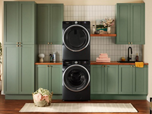 A Whirlpool® Stackable Front-Load Washer and Dryer