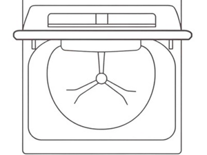 An illustration of an open washer